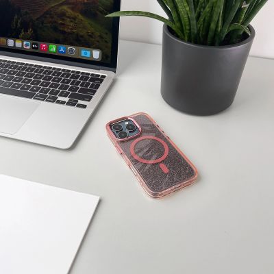 6. Etui Glitter Case na Samsung Galaxy S26 Ultra kompatybilne z MagSafe - różowe