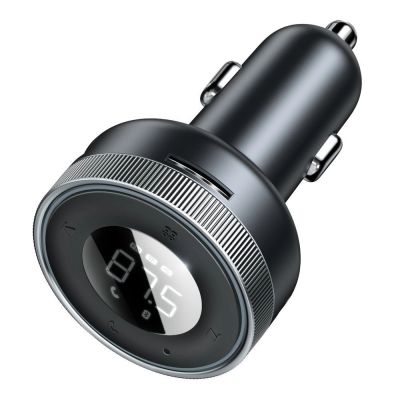 5. Baseus Enjoy transmiter FM ładowarka samochodowa LED 2x USB / 3,5mm jack bezprzewodowy odtwarzacz MP3 Bluetooth 5.0 3.4A czarny (CCLH-01)