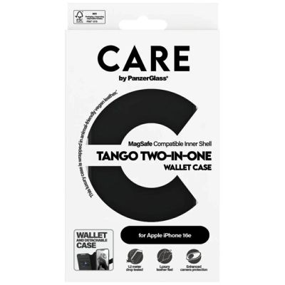 4. Etui CARE by PanzerGlass Feature Tango 2w1 Wallet na iPhone 16e - czarne