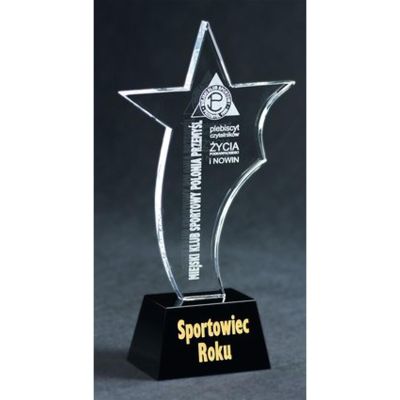 6. Trofeum szklane grawerowane + wypełnienie farbą