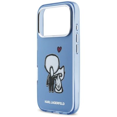 6. Etui Karl Lagerfeld Karl & Choupette Back MagSafe na iPhone 17 Pro - niebieskie