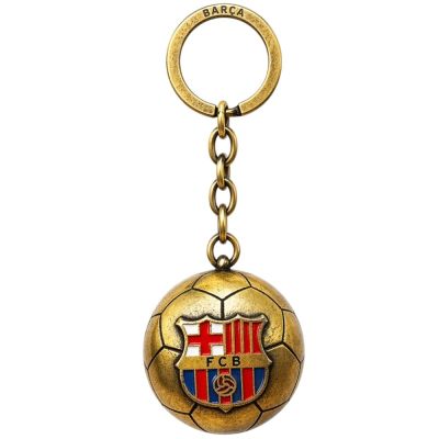 FC Barcelona brelok oryginalny na licencji w kształcie złotej piłki z herbem B7081