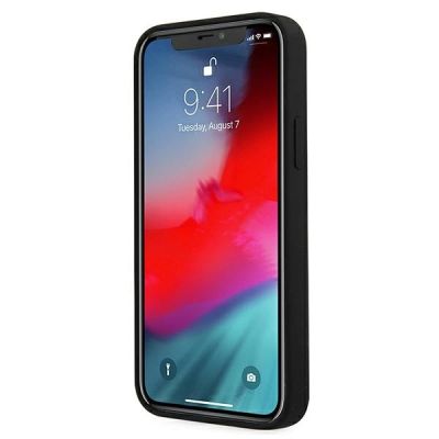 5. Etui Guess Silicone Vintage na iPhone 12 mini - czarno-białe