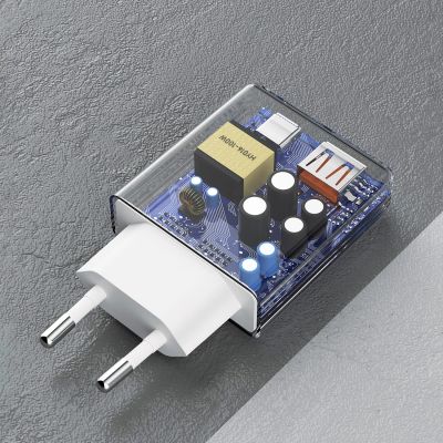 5. Ładowarka sieciowa GaN Dudao A30EUL 30W USB-A / USB-C + kabel USB-C - Lightning - biała