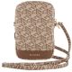 2. Torebka Guess Zip GCube Bottom Stripe na telefon - brązowa