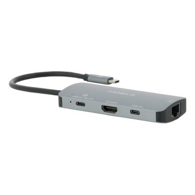 2. Mobilis 001382 stacja dokująca Przewodowa USB 3.2 Gen 1 (3.1 Gen 1) Type-C Czarny, Szary