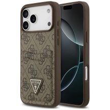 Etui Guess 4G nauble Card Triangle na iPhone 18 Pro Max / 17 Pro Max - brązowe