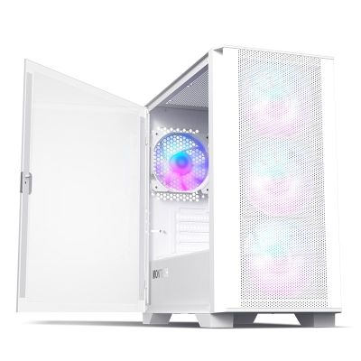 Montech AIR 100 ARGB, Micro-ATX, szkło hartowane - białe