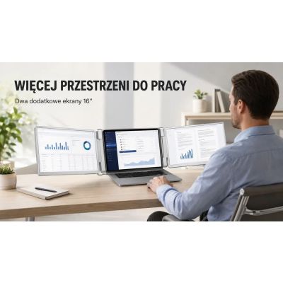 4. EXTRALINK SMART LIFE 16" 2-SCREEN MONITOR FOR LAPTOPS 12" TO 18.5" S11
