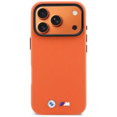 3. Etui BMW M Metal Logo MagSafe na iPhone 17 Pro Max - pomarańczowe