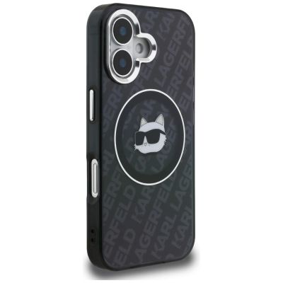 4. Etui Karl Lagerfeld IML Choupette Head Logo MagSafe na iPhone 16 - czarne