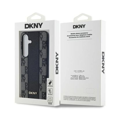 8. Etui DKNY Leather Checkered Mono Pattern MagSafe na Samsung Galaxy S24+ - czarne