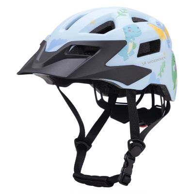 Kask rowerowy dziecięcy MTB Wozinsky  z odpinanym daszkiem 52-56 cm - jasnoniebieski