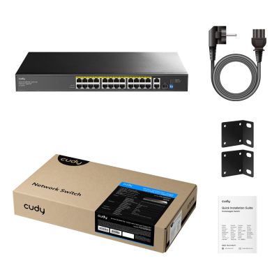 4. Switch CUDY FS1026PS1 24-Port 10/100M PoE+ 300W 2xGbE 1xSFP