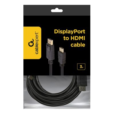 4. Kabel GEMBIRD CC-DP-HDMI-3M ( DisplayPort M - HDMI M -; 3m; kolor czarny)