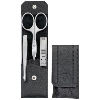 Zestaw podróżny Zwilling Twinox – czarne, skórzane etui, 3 elementy - Czarny