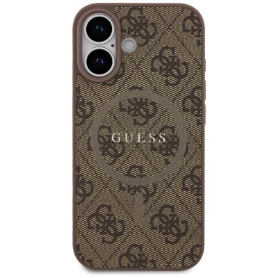 3. Etui Guess 4G Ring Classic Logo MagSafe na iPhone 17 - brązowe