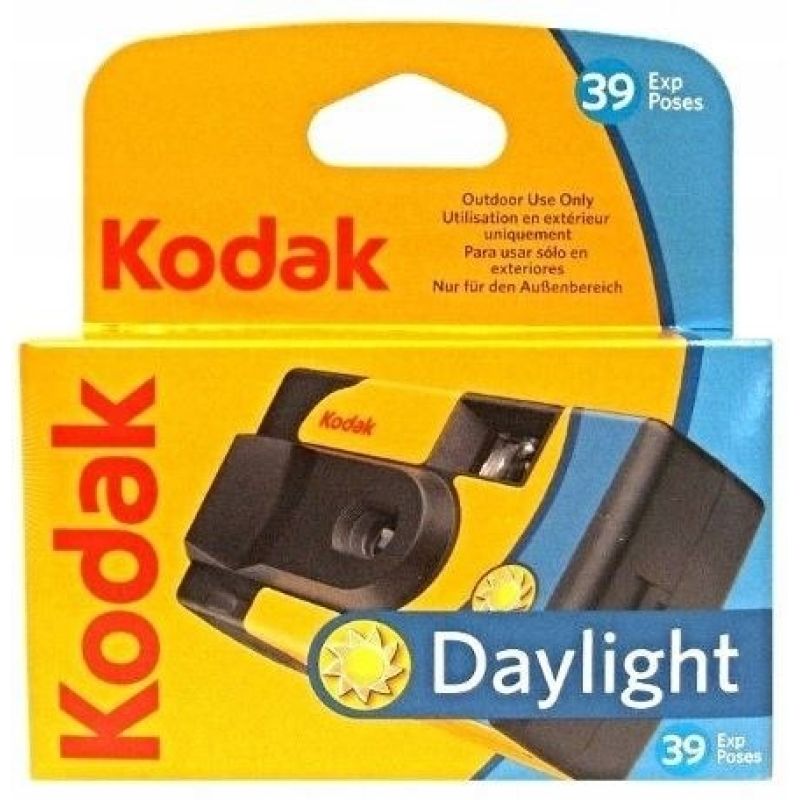 3. Kodak DAYLIGHT Aparat Fotograficzny Jednorazowy z filmem kolorowym 39 zdjęć. Bez wbudowanej lampy błyskowej. Analogowa fotografia.