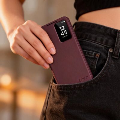 6. Etui Tech-Protect Smart Wallet na Samsung Galaxy S26 - bordowe