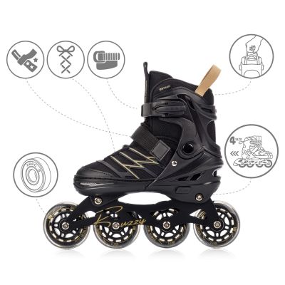9. Rolki Meteor L 38-43 Buzzy czarny/złoty