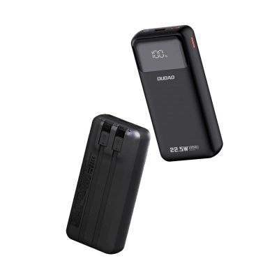 3. Powerbank Dudao K15Pro 20000mAh 22.5W PD USB-C / USB-A / wbudowane kable Lightning i USB-C - czarny