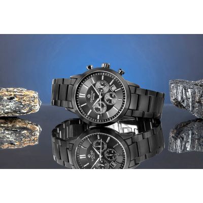 6. Zegarek Męski Giewont Chronograph Sapphire Czarny GW8510-B2