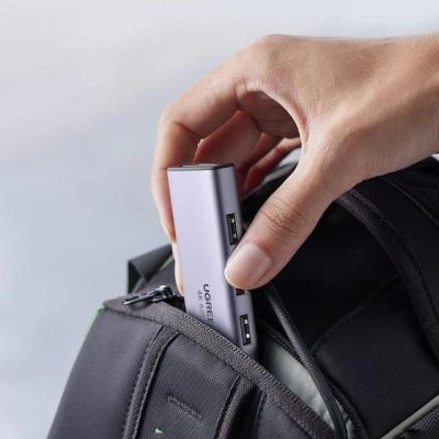 8. Ugreen 6w1 wielofunkcyjny HUB USB Typ C - 3x USB 3.2 Gen 1 / HDMI 4K 60Hz / czytnik kart SD i TF szary (60383 CM511)