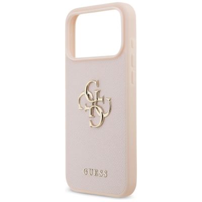 6. Etui Guess Grained Big 4G & Classic Logo na iPhone 17 Pro Max - różowe