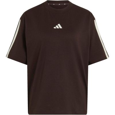 2. Koszulka damska adidas Essentials 3-Stripes Boyfriend ciemnobrązowa KX0794