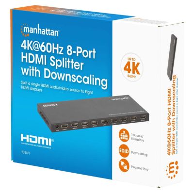 2. MANHATTAN 4K60Hz 8-portowy rozdzielacz HDMI ze skalowaniem w dół