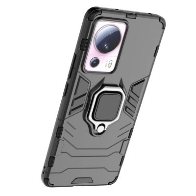 14. Ring Armor etui do Xiaomi 13 Lite pancerny pokrowiec uchwyt magnetyczny ring czarne