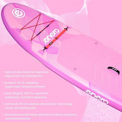 3. ZESTAW - DESKA SUP 150KG DMUCHANA ENERO 320x81x15CM