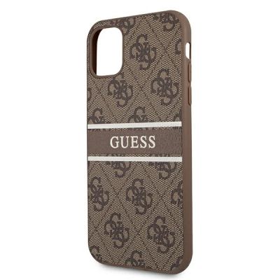 6. Etui Guess 4G Stripe na iPhone 11 / Xr 6,1" - brązowe