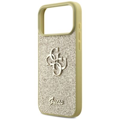 6. Etui Guess Fixed Glitter Big 4G na iPhone 17 Pro Max - złote