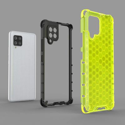 5. Honeycomb etui pancerny pokrowiec z żelową ramką Samsung Galaxy A42 5G zielony