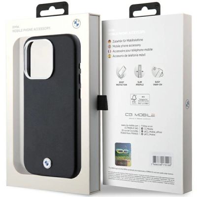 8. Etui BMW Signature Wrapped Metal MagSafe na iPhone 15 Pro - czarne