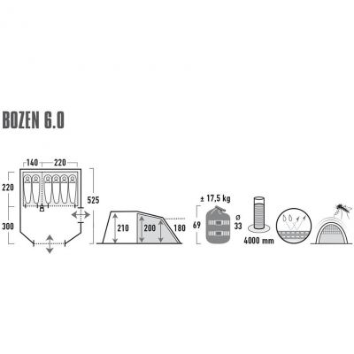 9. Namiot rodzinny High Peak Bozen 6.0 11837