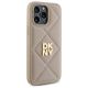 4. Etui DKNY Quilted Stack Logo na iPhone 14 Pro Max - beżowe