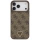 3. Etui Guess Leather 4G Triangle Strass MagSafe na iPhone 17 Pro Max / 18 Pro Max  - brązowe