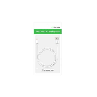 19. Kabel Ugreen US155 20728 USB-A / Lightning MFi 2.4A 1m - biały