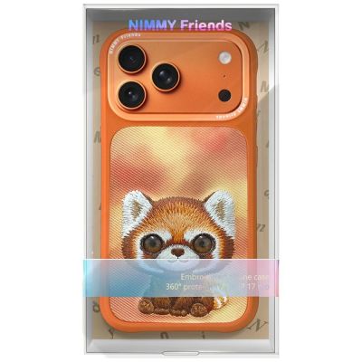 7. Etui Nimmy Big Eyed Pet 2.0 Raccoon na iPhone 17 Pro Max - pomarańczowe