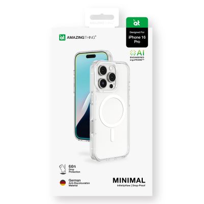 11. Etui silikonowe AMAZINGTHING Minimal Mag Case z pierścieniem magnetycznym do iPhone 16 Pro - przezroczyste