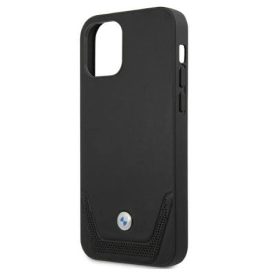 6. Etui BMW Leather Perforate na iPhone 12 / iPhone 12 Pro - czarne