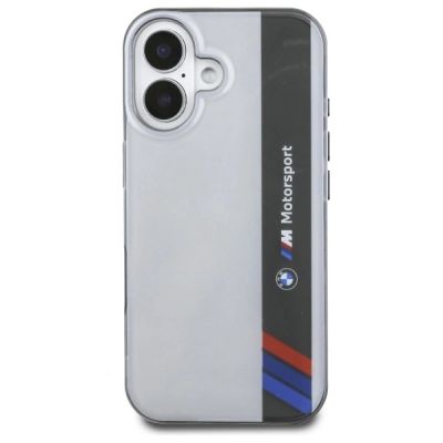 3. Etui BMW Motosport IML Vertical Stripe na iPhone 16 - szare