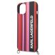 5. Etui Karl Lagerfeld Color Stripes Strap na iPhone 14 - różowe