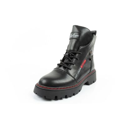 3. Lee Cooper buty botki trapery damskie sztyblety skórzane ocieplane czarne czerwone