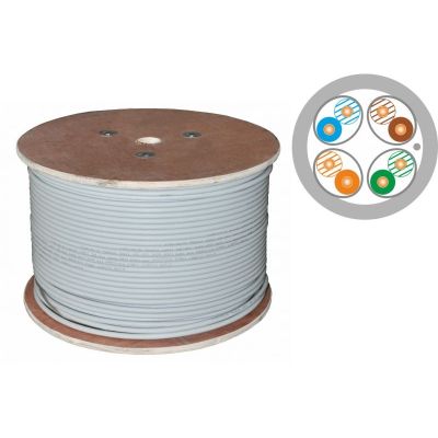 Alantec Kabel U/FTP kat.6A, sieciowy, LSOH, Dca 4x2x23 AWG, 10Gb/s, 700 MHz, szary, 500m (KIF6ALSOH500D)