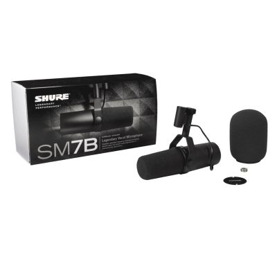 8. Shure SM7B - Mikrofon dynamiczny, kardioidalny, lektorski - radiowy