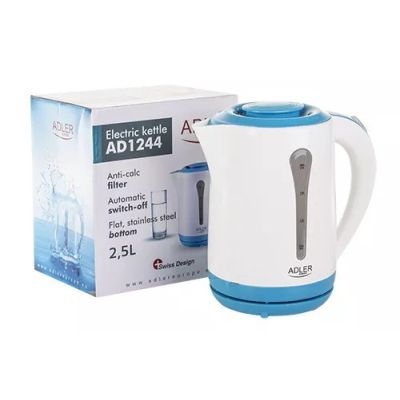 25. Czajnik elektryczny Adler AD 1244 (2200W 2.5l; kolor niebieski)
