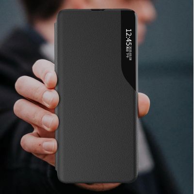 13. Eco Leather View Case elegancki futerał etui z klapką i funkcją podstawki Samsung Galaxy A73 czerwony